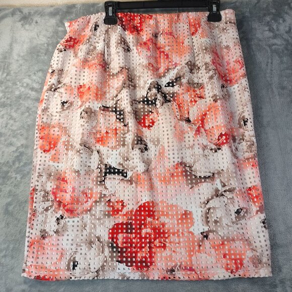 Cato Dresses & Skirts - Cato Women‎ Floral Pencil Skirt Large Pink White Textured Stretch Career Spring
